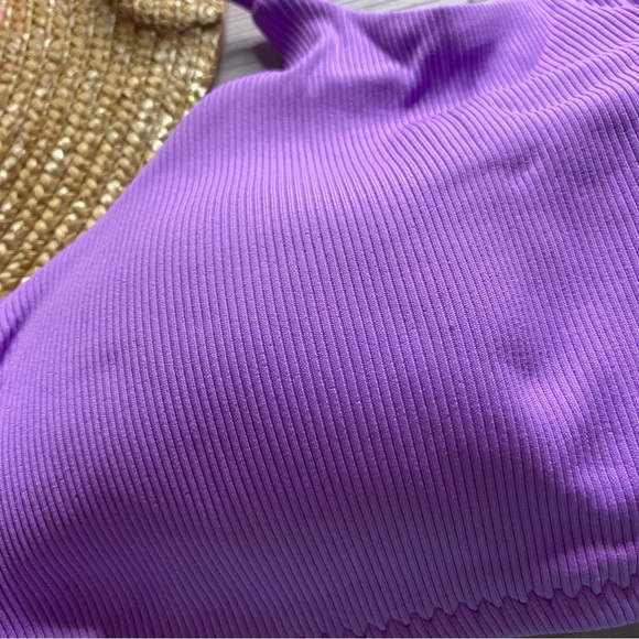 BECCA 🩵 Hi Neck Lilac Bikini Top | Cinched Cheeky Bottoms - Picture 5 of 14